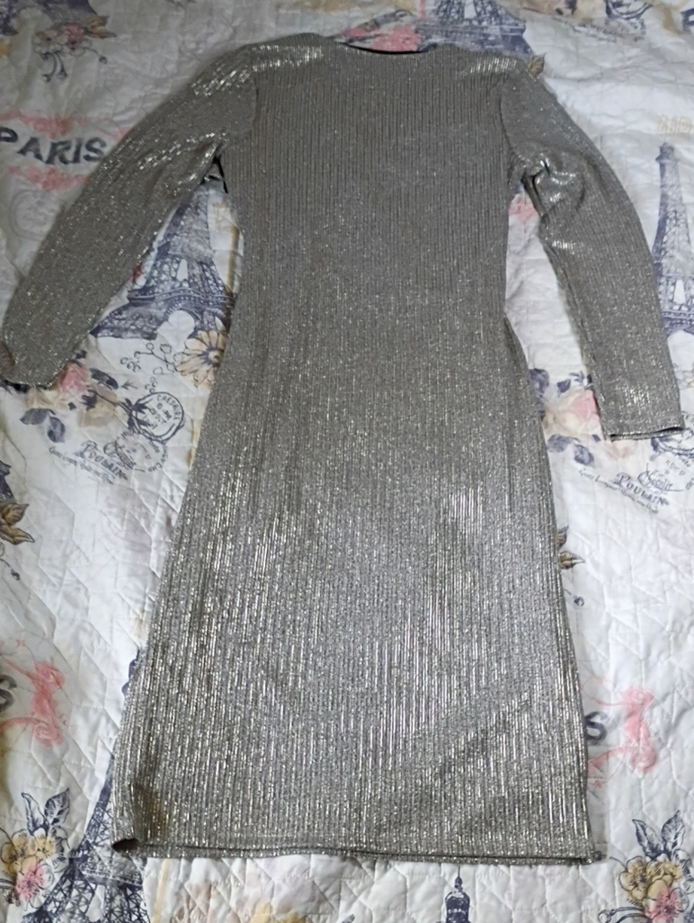 NWT INC Black & Gold Tall Longsleeved V-neck Dress Size Medium - Picture 5 of 10